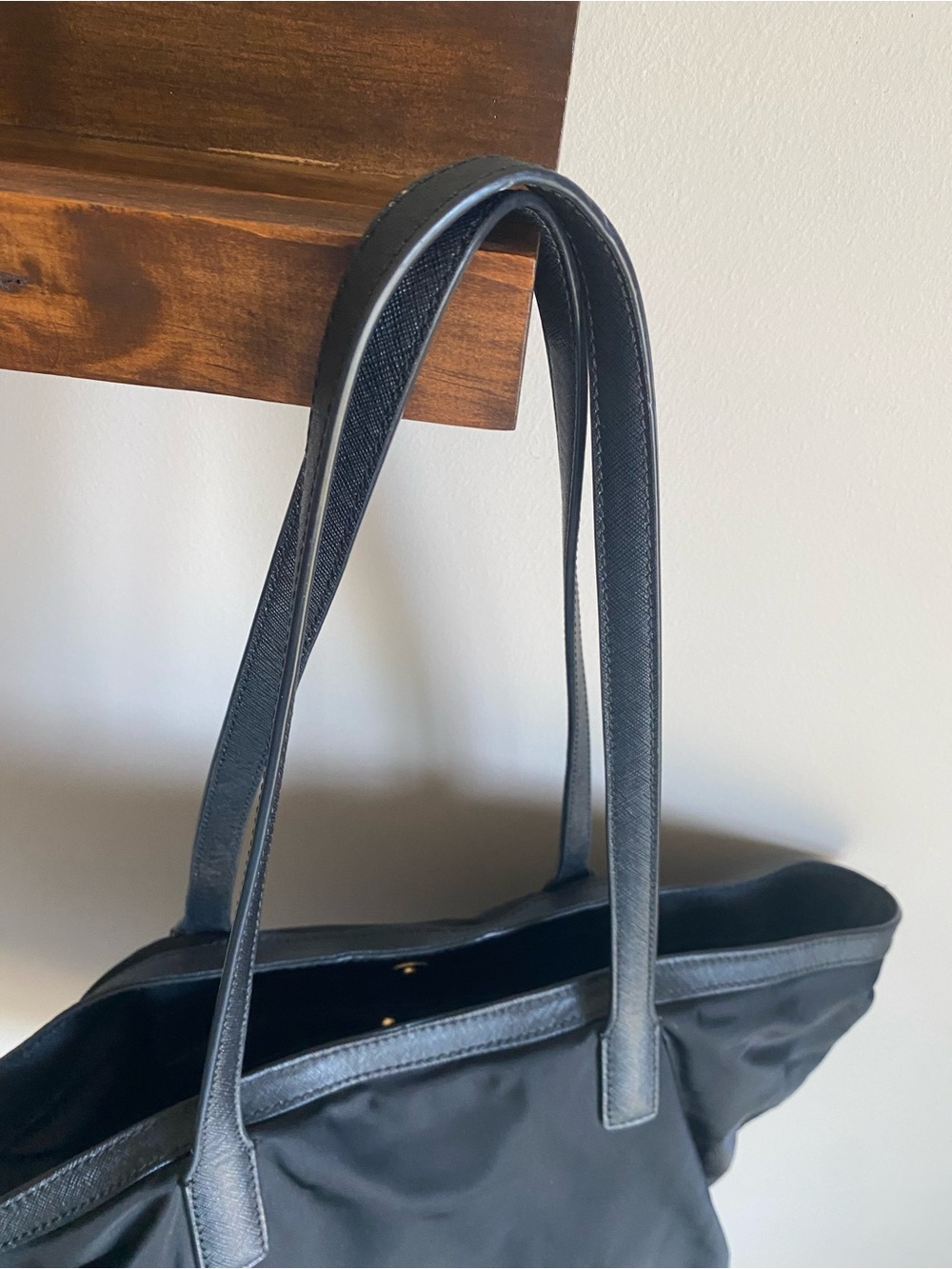 Tory Burch EUC Black Nylon Logo Tote - Picture 4 of 16